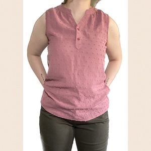 Sleeveless Pink Top with Pop Out Thread Detailing, worn only a few times